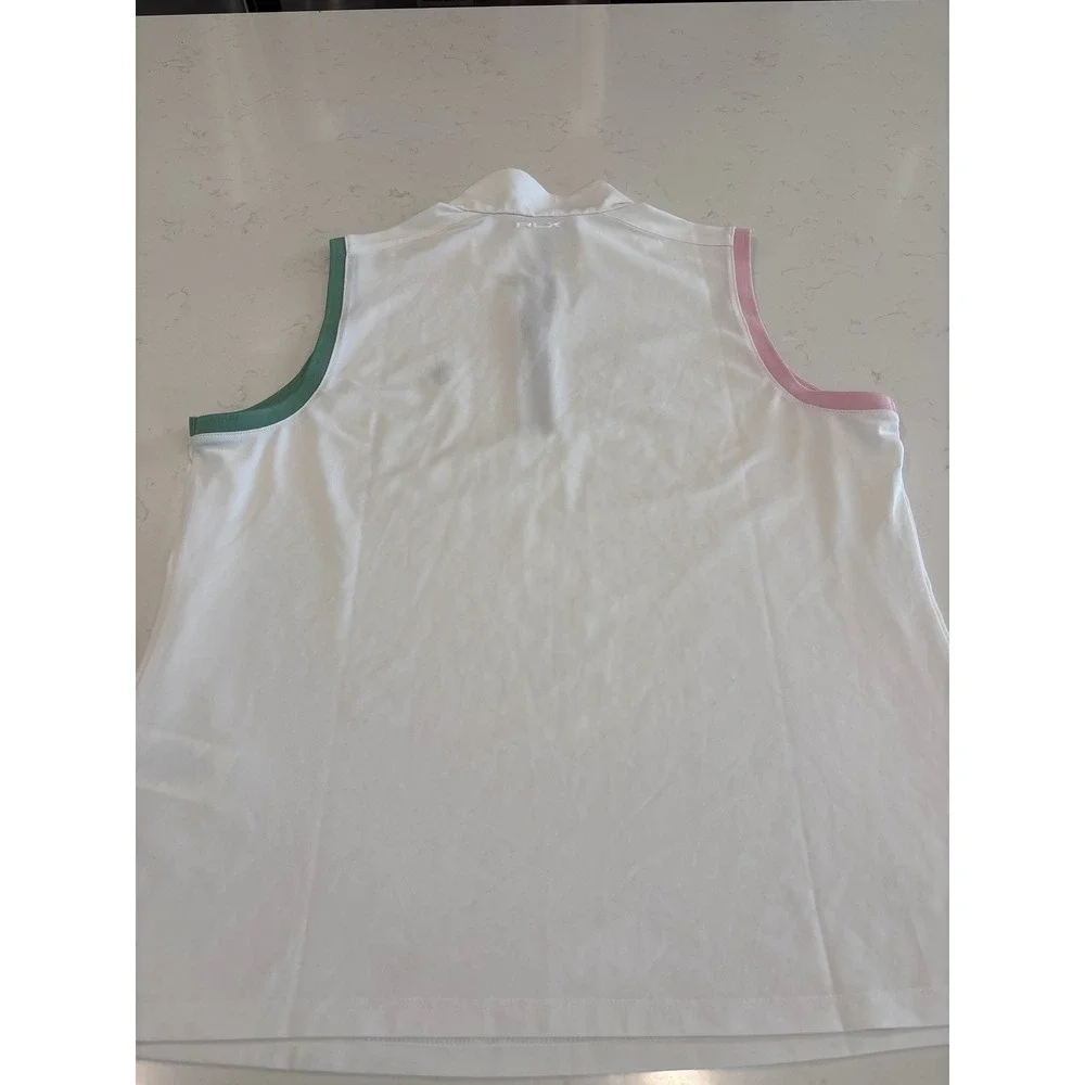 RLX Ralph Lauren Womens White Sleeveless Golf Polo Quarter Zip Shirt Large L - Picture 5 of 8
